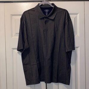 Haggar Charcoal Striped Polo Shirt